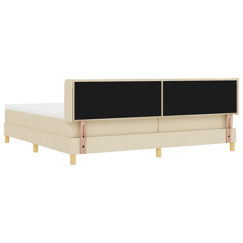 Casa si Gradina - Mobilier - Paturi si accesorii - Paturi - Pat cu arcuri  cu saltea crem 200x200 cm tesatura - Infinity.ro