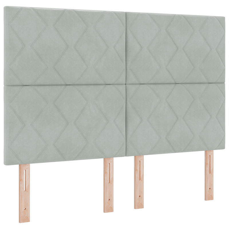 Casa si Gradina - Mobilier - Paturi si accesorii - Paturi - Pat box spring cu saltea, gri deschis, 140x200 cm, catifea - Infinity.ro