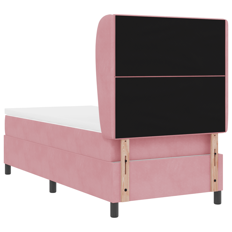 Casa si Gradina - Mobilier - Paturi si accesorii - Paturi - Pat box spring cu saltea, roz, 80x200 cm, catifea - Infinity.ro