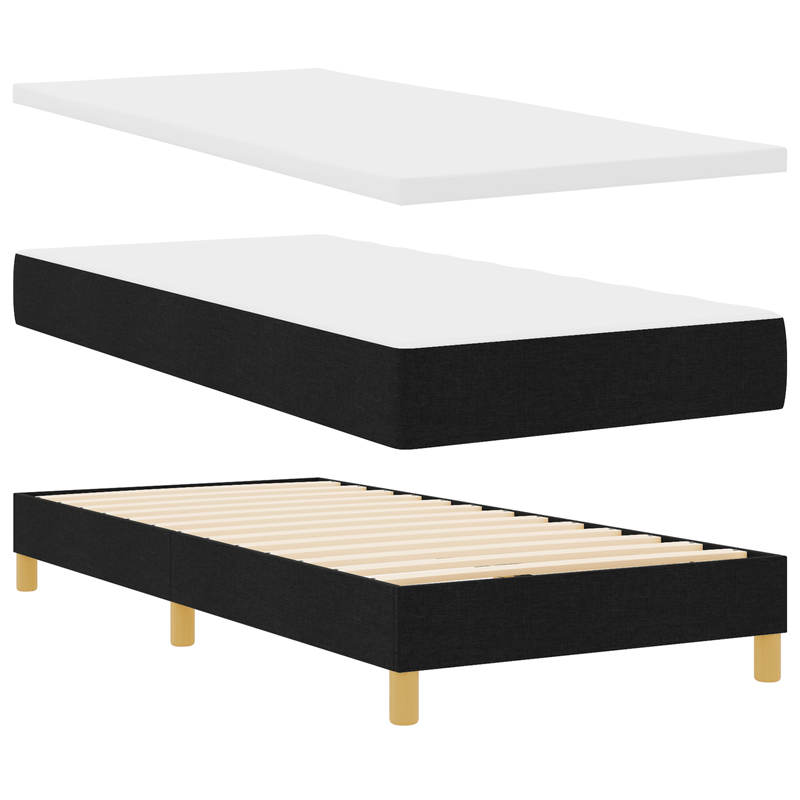Casa si Gradina - Mobilier - Paturi si accesorii - Paturi - Pat cu arcuri si saltea Negru 90x200 cm Tapiterie - Infinity.ro
