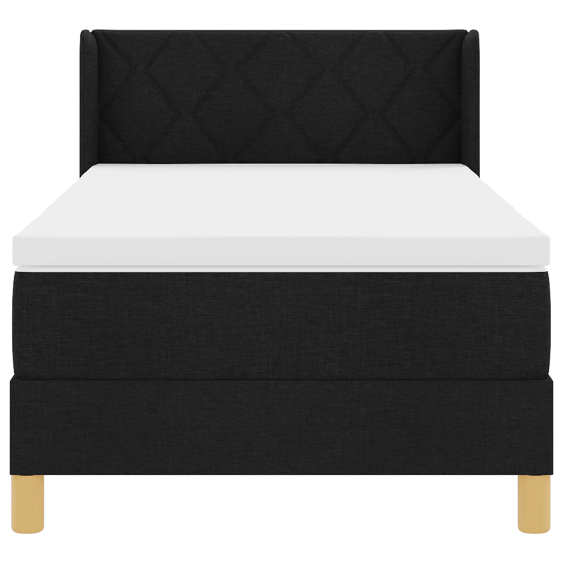 Casa si Gradina - Mobilier - Paturi si accesorii - Paturi - Pat cu arcuri si saltea Negru 90x200 cm Tapiterie - Infinity.ro