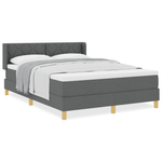 Casa si Gradina - Mobilier - Paturi si accesorii - Paturi - Pat cu arcuri  cu saltea gri inchis 140x200 cm tesatura. - Infinity.ro