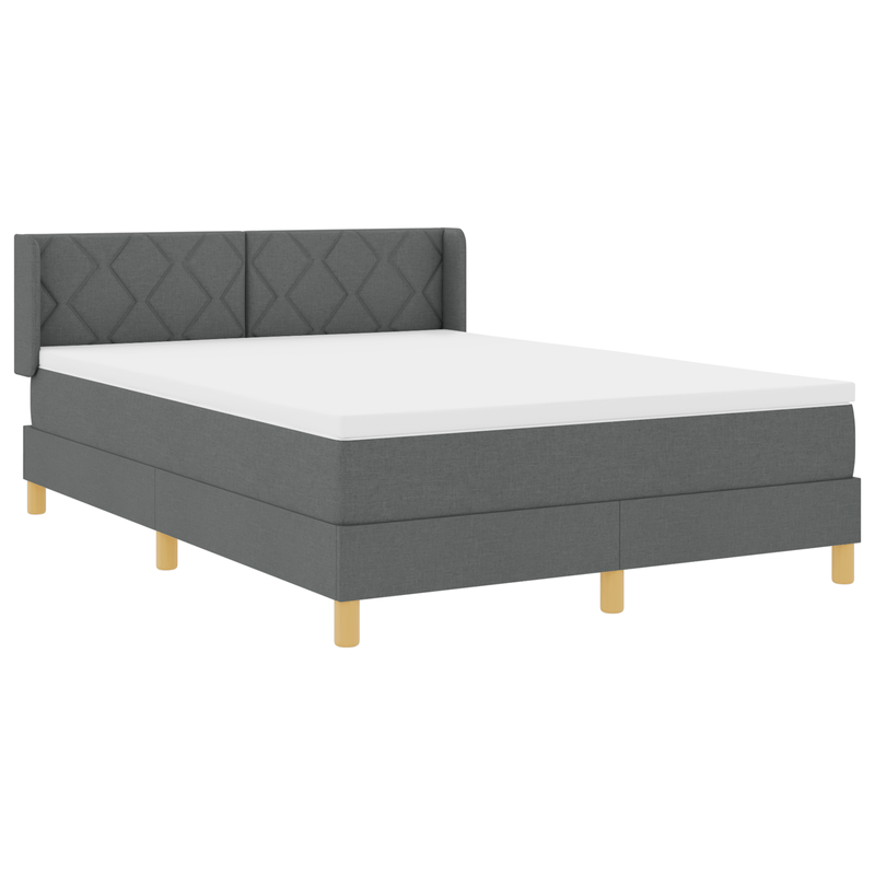 Casa si Gradina - Mobilier - Paturi si accesorii - Paturi - Pat cu arcuri  cu saltea gri inchis 140x200 cm tesatura. - Infinity.ro