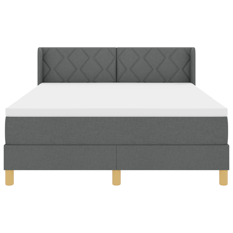 Casa si Gradina - Mobilier - Paturi si accesorii - Paturi - Pat cu arcuri  cu saltea gri inchis 140x200 cm tesatura. - Infinity.ro