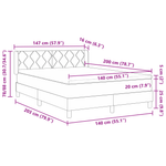 Casa si Gradina - Mobilier - Paturi si accesorii - Paturi - Pat cu arcuri  cu saltea gri inchis 140x200 cm tesatura. - Infinity.ro