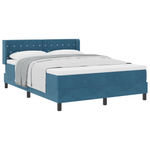 Casa si Gradina - Mobilier - Paturi si accesorii - Paturi - Pat box spring cu saltea, albastru inchis, 160x200 cm, catifea - Infinity.ro