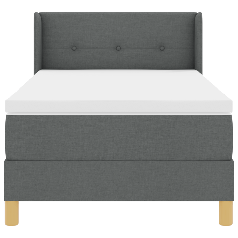 Casa si Gradina - Mobilier - Paturi si accesorii - Paturi - Pat cu springuri  cu saltea gri inchis 90x190 cm din material - Infinity.ro
