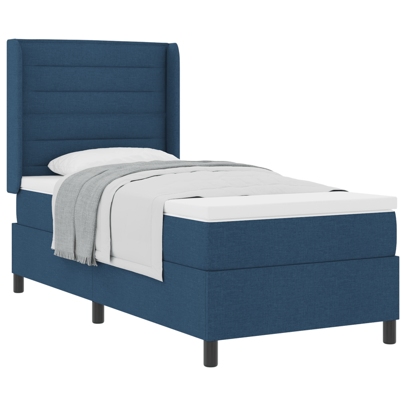 Casa si Gradina - Mobilier - Paturi si accesorii - Paturi - Pat box spring cu saltea, albastru, 80x200 cm, textil - Infinity.ro