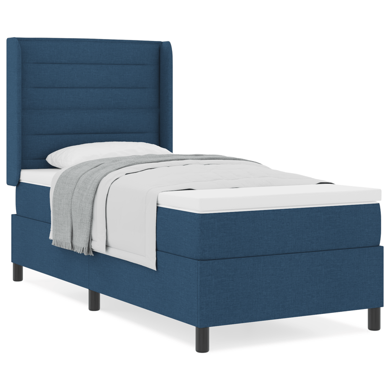 Casa si Gradina - Mobilier - Paturi si accesorii - Paturi - Pat box spring cu saltea, albastru, 80x200 cm, textil - Infinity.ro