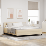 Casa si Gradina - Mobilier - Paturi si accesorii - Paturi - Pat cu Somier si Saltea & LED Crem 180x200 cm Tesatura - Infinity.ro