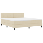Casa si Gradina - Mobilier - Paturi si accesorii - Paturi - Pat cu Somier si Saltea & LED Crem 180x200 cm Tesatura - Infinity.ro