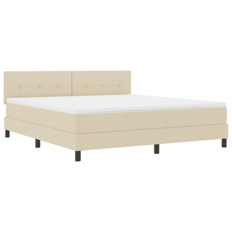 Casa si Gradina - Mobilier - Paturi si accesorii - Paturi - Pat cu Somier si Saltea & LED Crem 180x200 cm Tesatura - Infinity.ro