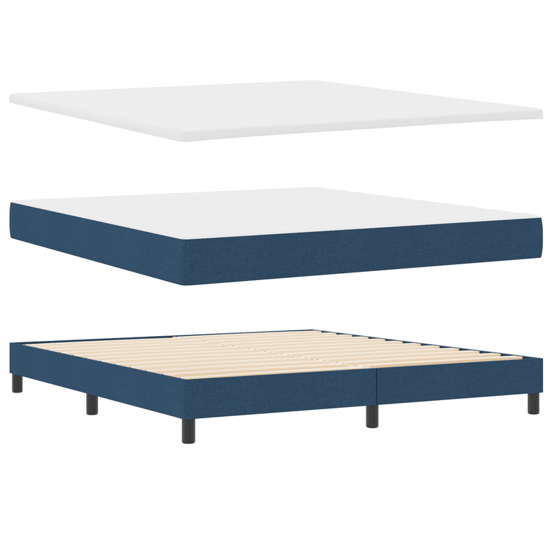 Casa si Gradina - Mobilier - Paturi si accesorii - Paturi - Pat cu arcuri  cu saltea albastra 180x200 cm tesatura - Infinity.ro