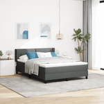 Casa si Gradina - Mobilier - Paturi si accesorii - Paturi - pat Box Spring  cu saltea gri inchis 140 x 200 cm tesatura - Infinity.ro