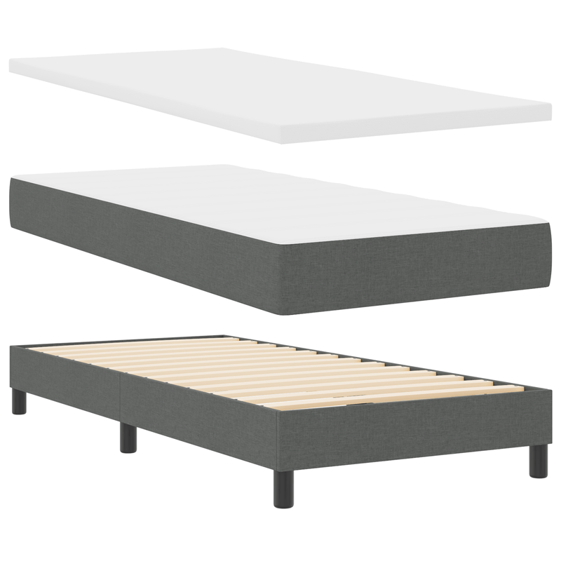 Casa si Gradina - Mobilier - Paturi si accesorii - Paturi - pat Box Spring  cu saltea gri inchis 140 x 200 cm tesatura - Infinity.ro