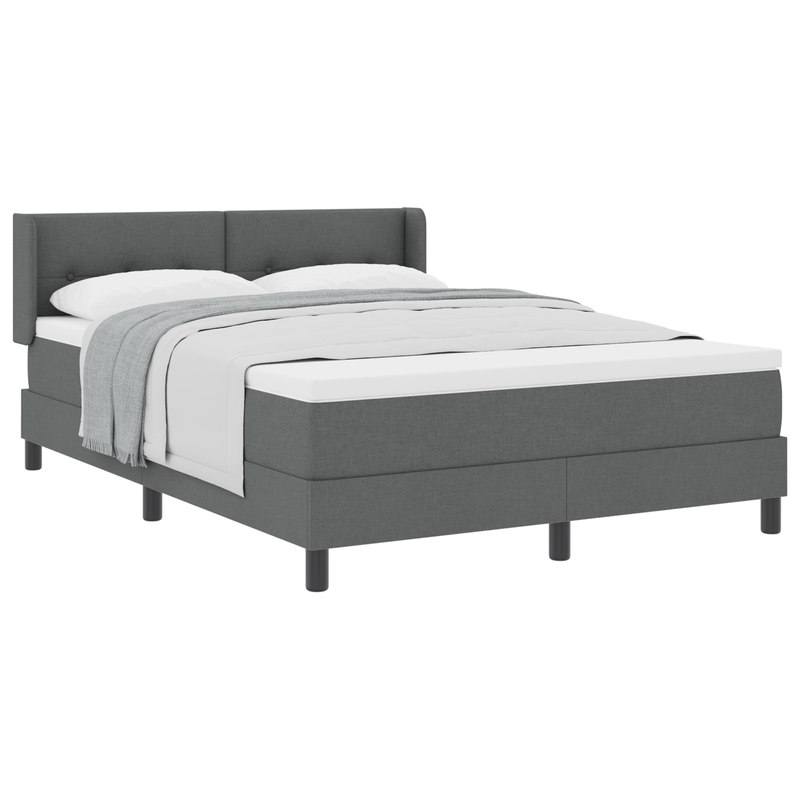 Casa si Gradina - Mobilier - Paturi si accesorii - Paturi - pat Box Spring  cu saltea gri inchis 140 x 200 cm tesatura - Infinity.ro