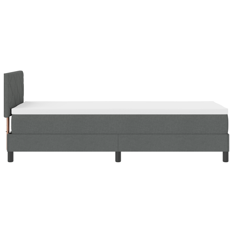 Casa si Gradina - Mobilier - Paturi si accesorii - Paturi - Pat cu arcuri cu saltea si LED Gri inchis 80x200 cm Material textil - Infinity.ro