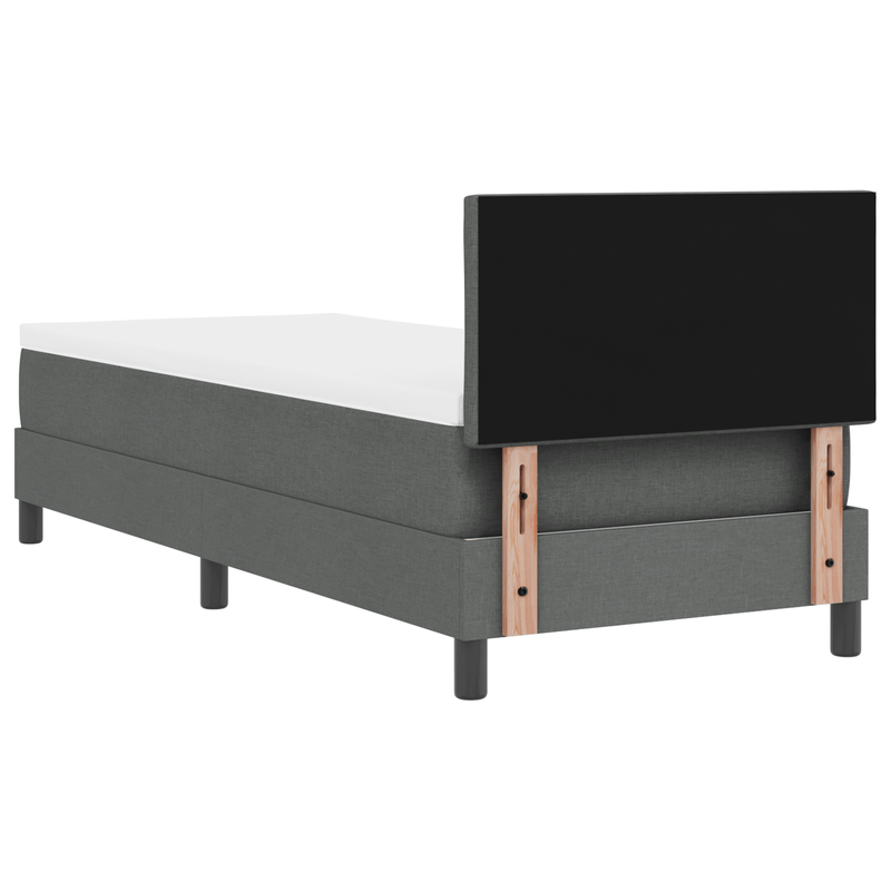 Casa si Gradina - Mobilier - Paturi si accesorii - Paturi - Pat cu arcuri cu saltea si LED Gri inchis 80x200 cm Material textil - Infinity.ro