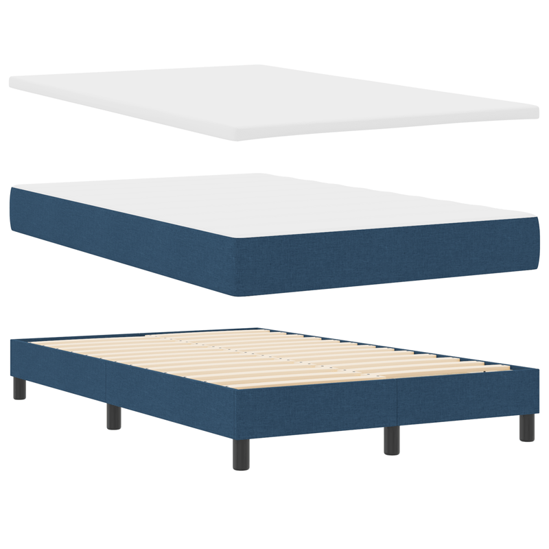 Casa si Gradina - Mobilier - Paturi si accesorii - Paturi - Pat Box Spring cu Saltea & LED Albastru 120x200 cm Tesatura - Infinity.ro