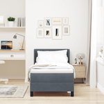 Casa si Gradina - Mobilier - Paturi si accesorii - Paturi - Pat box spring cu saltea, gri inchis, 80x200 cm, catifea - Infinity.ro