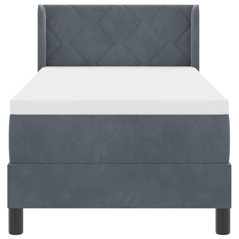 Casa si Gradina - Mobilier - Paturi si accesorii - Paturi - Pat box spring cu saltea, gri inchis, 80x200 cm, catifea - Infinity.ro