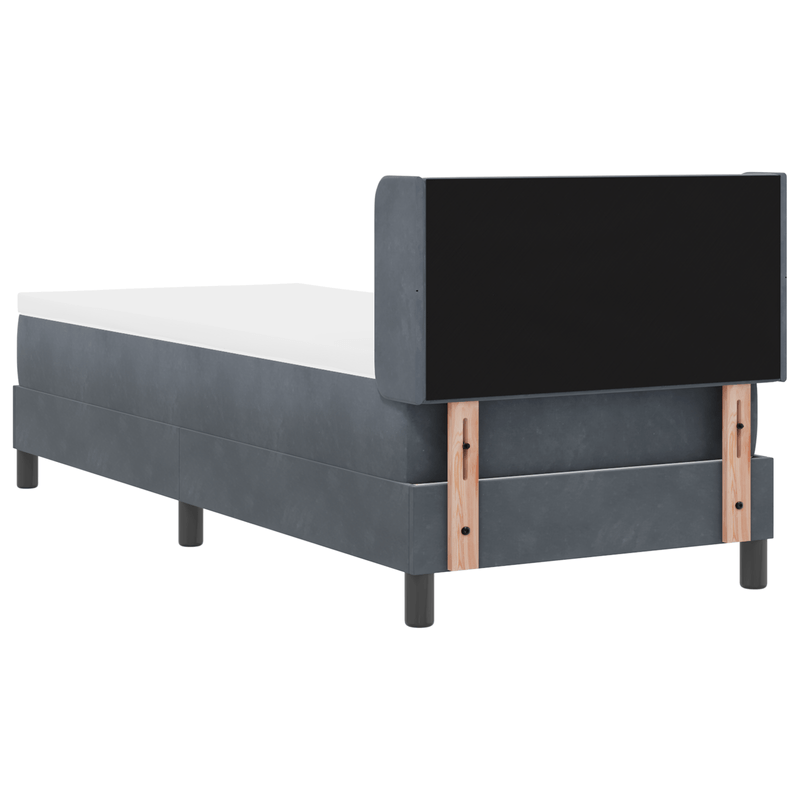 Casa si Gradina - Mobilier - Paturi si accesorii - Paturi - Pat box spring cu saltea, gri inchis, 80x200 cm, catifea - Infinity.ro