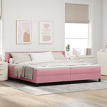 Casa si Gradina - Mobilier - Paturi si accesorii - Paturi - Pat cu saltea  Pink 200x200 cm Catifea - Infinity.ro