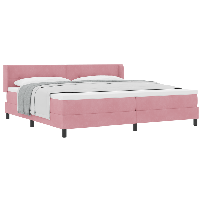 Casa si Gradina - Mobilier - Paturi si accesorii - Paturi - Pat cu saltea  Pink 200x200 cm Catifea - Infinity.ro