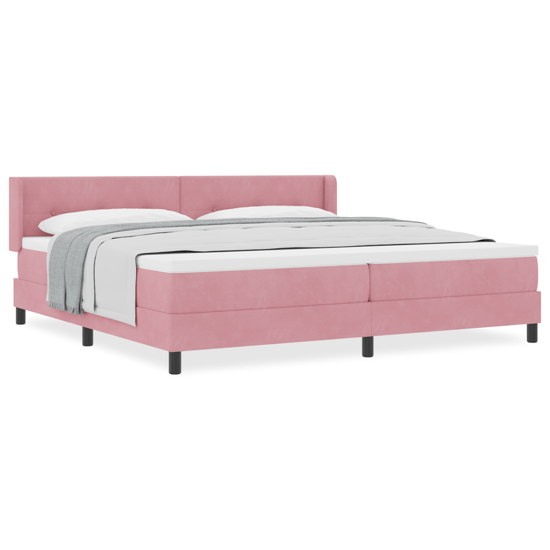 Casa si Gradina - Mobilier - Paturi si accesorii - Paturi - Pat cu saltea  Pink 200x200 cm Catifea - Infinity.ro