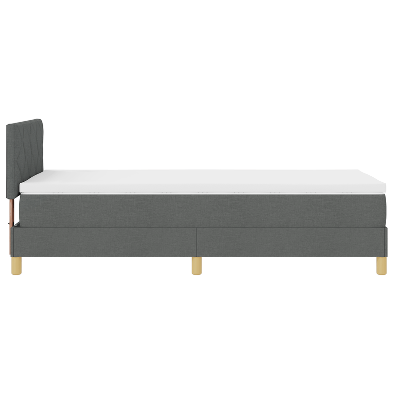 Casa si Gradina - Mobilier - Paturi si accesorii - Paturi - Pat cu arcuri cu saltea si LED Gri inchis 90x190 cm Tesatura - Infinity.ro