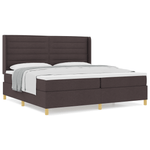 Casa si Gradina - Mobilier - Paturi si accesorii - Paturi - Pat box spring cu saltea, maro inchis, 200x200 cm, textil - Infinity.ro