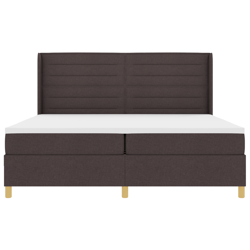 Casa si Gradina - Mobilier - Paturi si accesorii - Paturi - Pat box spring cu saltea, maro inchis, 200x200 cm, textil - Infinity.ro