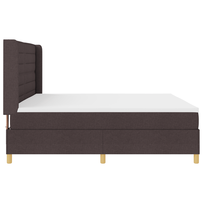Casa si Gradina - Mobilier - Paturi si accesorii - Paturi - Pat box spring cu saltea, maro inchis, 200x200 cm, textil - Infinity.ro