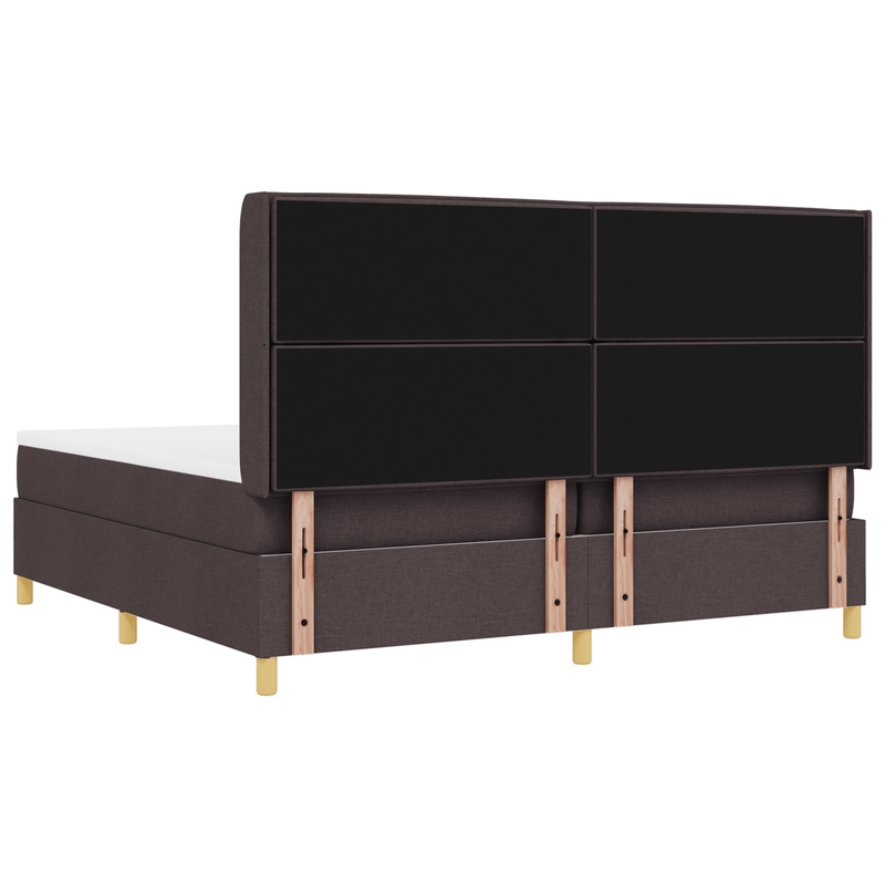 Casa si Gradina - Mobilier - Paturi si accesorii - Paturi - Pat box spring cu saltea, maro inchis, 200x200 cm, textil - Infinity.ro