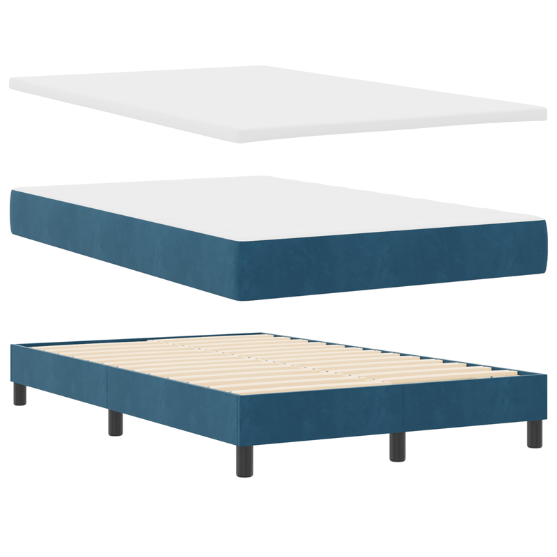 Casa si Gradina - Mobilier - Paturi si accesorii - Paturi - Pat box spring cu saltea &LED albastru inchis 120x200cm catifea - Infinity.ro