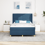 Casa si Gradina - Mobilier - Paturi si accesorii - Paturi - Pat cu arcuri si saltea Albastru 140x200 cm Tesatura - Infinity.ro