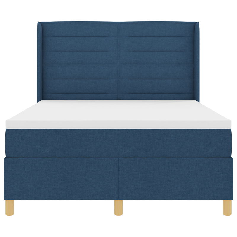 Casa si Gradina - Mobilier - Paturi si accesorii - Paturi - Pat cu arcuri si saltea Albastru 140x200 cm Tesatura - Infinity.ro