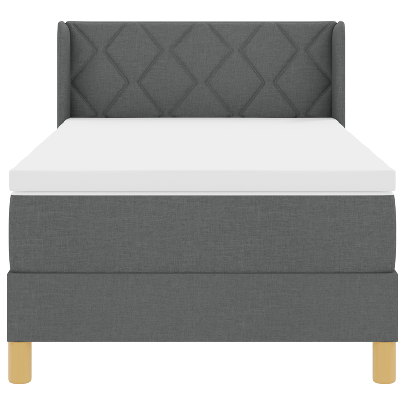Casa si Gradina - Mobilier - Paturi si accesorii - Paturi - Pat cu arcuri si saltea gri inchis 90x200 cm din material textil - Infinity.ro