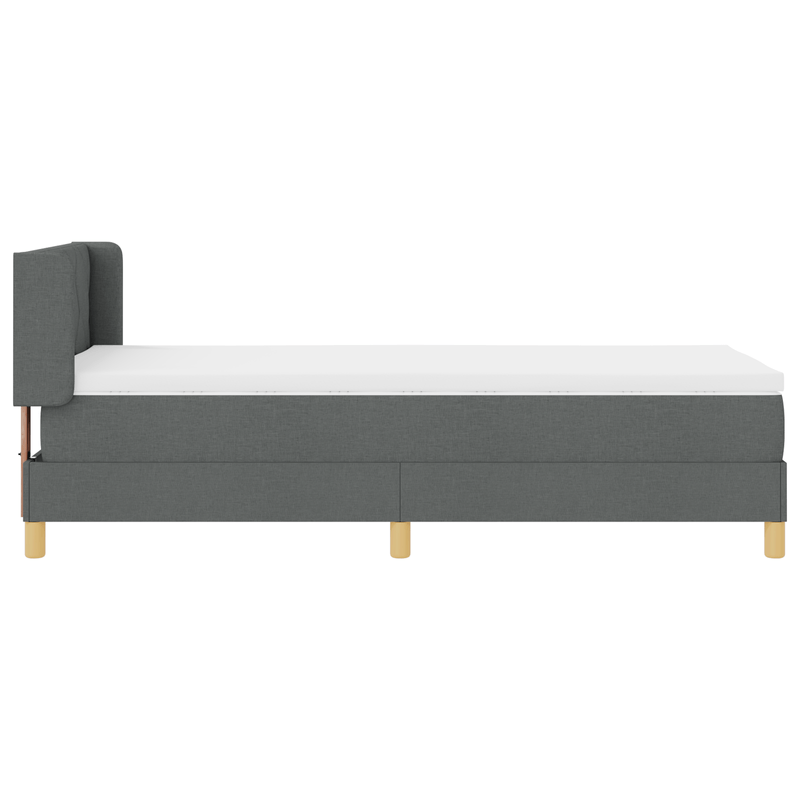 Casa si Gradina - Mobilier - Paturi si accesorii - Paturi - Pat cu arcuri si saltea gri inchis 90x200 cm din material textil - Infinity.ro