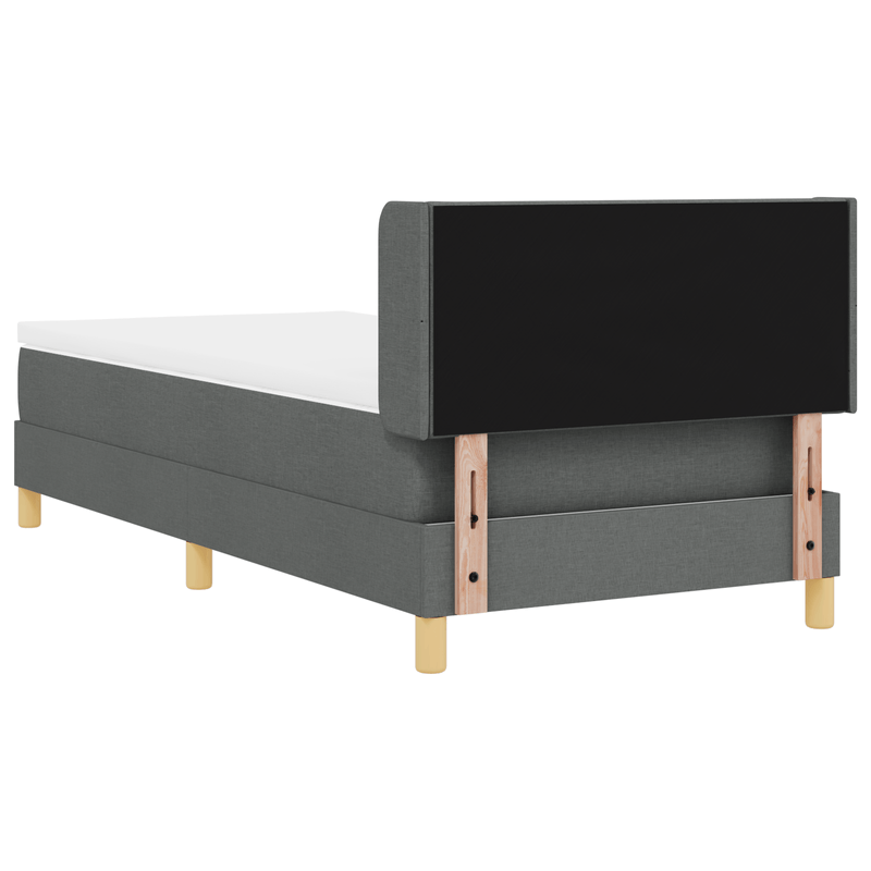 Casa si Gradina - Mobilier - Paturi si accesorii - Paturi - Pat cu arcuri si saltea gri inchis 90x200 cm din material textil - Infinity.ro