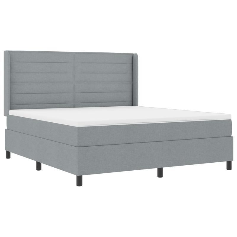 Casa si Gradina - Mobilier - Paturi si accesorii - Paturi - Pat Box Spring  cu Saltea Gri Deschis 180x200 cm Tesatura - Infinity.ro