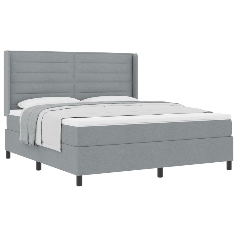 Casa si Gradina - Mobilier - Paturi si accesorii - Paturi - Pat Box Spring  cu Saltea Gri Deschis 180x200 cm Tesatura - Infinity.ro