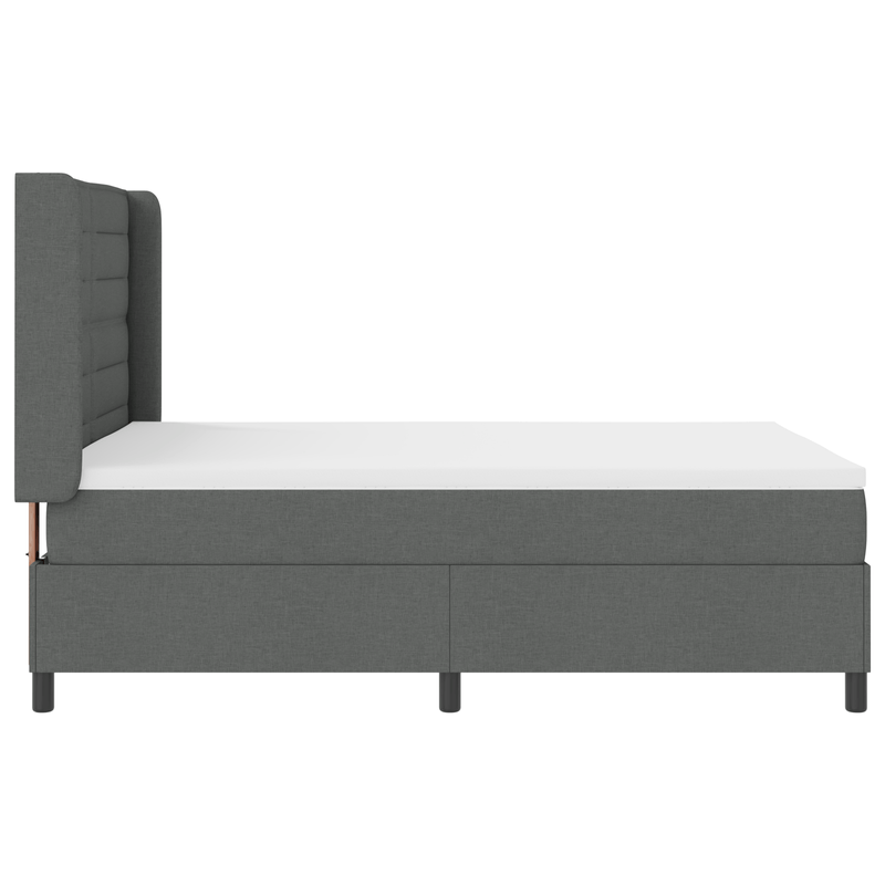 Casa si Gradina - Mobilier - Paturi si accesorii - Paturi - Pat box spring cu saltea, gri inchis, 140x190 cm, textil - Infinity.ro