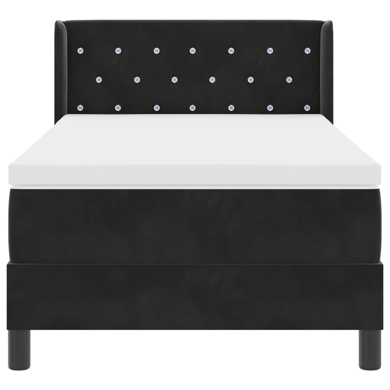 Casa si Gradina - Mobilier - Paturi si accesorii - Paturi - Pat box spring cu saltea, negru, 80x200 cm, catifea - Infinity.ro