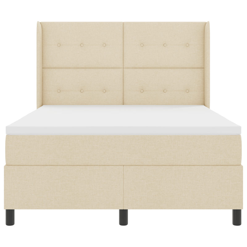 Casa si Gradina - Mobilier - Paturi si accesorii - Paturi - Pat box spring cu saltea, crem, 140x190 cm, textil - Infinity.ro