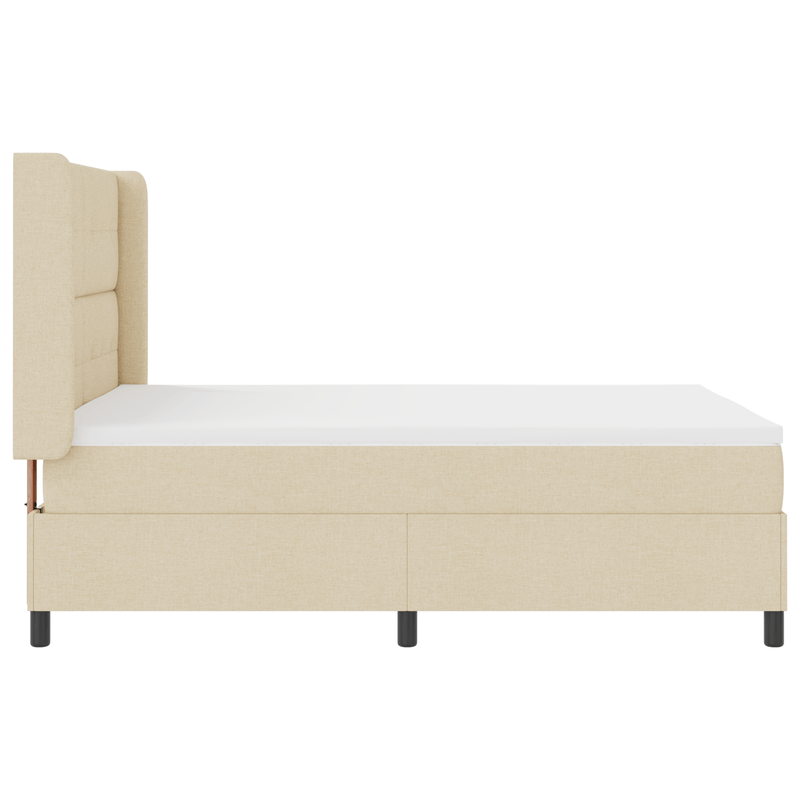 Casa si Gradina - Mobilier - Paturi si accesorii - Paturi - Pat box spring cu saltea, crem, 140x190 cm, textil - Infinity.ro