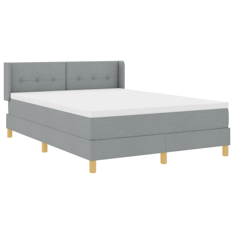 Casa si Gradina - Mobilier - Paturi si accesorii - Paturi - Pat Box Spring cu Saltea Gri deschis 140x200 cm Material Textil - Infinity.ro