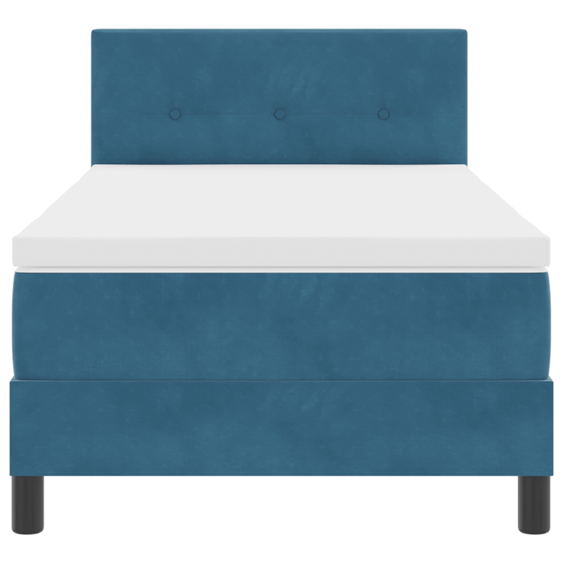 Casa si Gradina - Mobilier - Paturi si accesorii - Paturi - Pat box spring cu saltea &LED albastru inchis 100x200cm catifea - Infinity.ro
