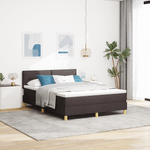 Casa si Gradina - Mobilier - Paturi si accesorii - Paturi - Pat cu baza cu saltea & LED Maro inchis 160x200 cm Tesatura - Infinity.ro