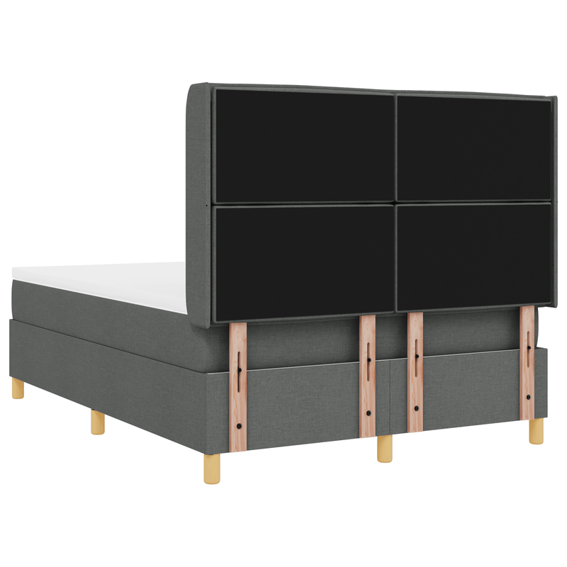 Casa si Gradina - Mobilier - Paturi si accesorii - Paturi - Pat box spring cu saltea, gri inchis, 140x200 cm, textil - Infinity.ro